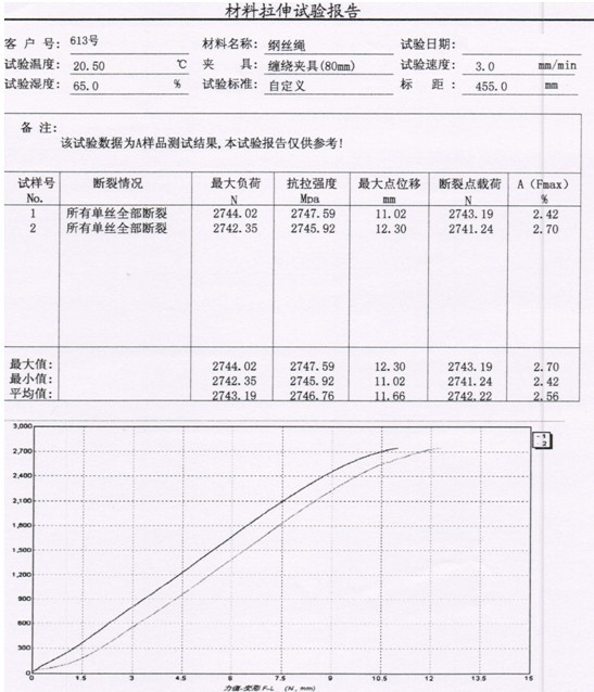 GB/T 8358-2006 某企業的鋼絲繩拉力試驗